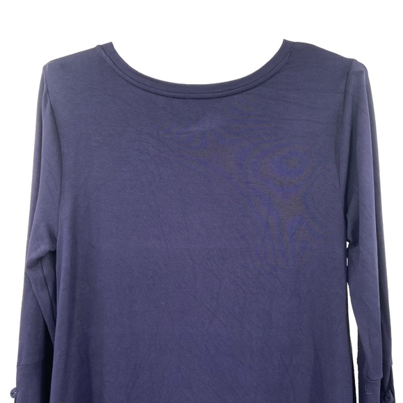 Soft Surroundings Long Sleeve Scoop‎ Neck Top Size Medium Women's Navy Blue - Picture 4 of 11